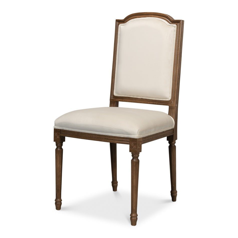 Louis XVI Squared Side Chair - Driftwood-SARREID-SARREID-U015-07F49-Dining Chairs-1-France and Son