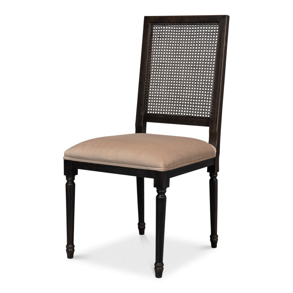 Cane Back Side Chair - Nero - Toffee-SARREID-SARREID-U094-03F48-Dining Chairs-1-France and Son