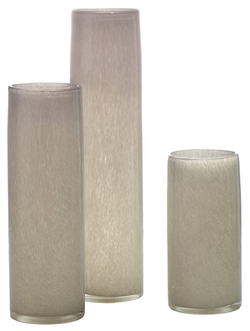 Gwendolyn Hand Blown Vases (Set of 3)-Jamie Young-JAMIEYO-7GWEN-VAGR-VasesWarm Grey Glass-7-France and Son