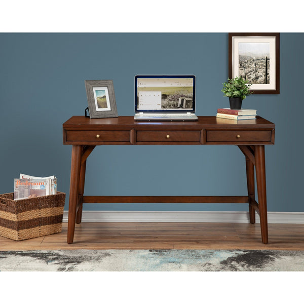 Flynn Large Desk, Walnut-Alpine Furniture-ALPINE-966WAL-66-Desks-1-France and Son