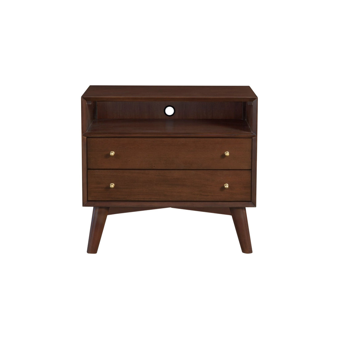 Flynn Large Nightstand, Walnut-Alpine Furniture-ALPINE-966WAL-22-Nightstands-2-France and Son