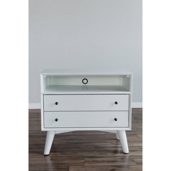 Flynn Large Nightstand, White-Alpine Furniture-ALPINE-966-W-22-Nightstands-1-France and Son