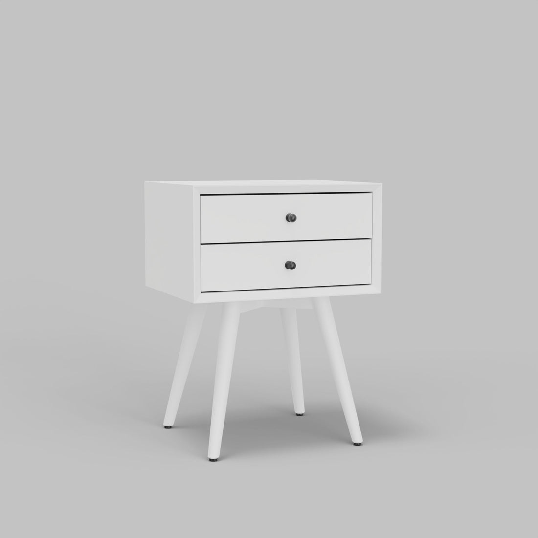Flynn Small Nightstand, White-Alpine Furniture-ALPINE-966-W-32-Nightstands-2-France and Son