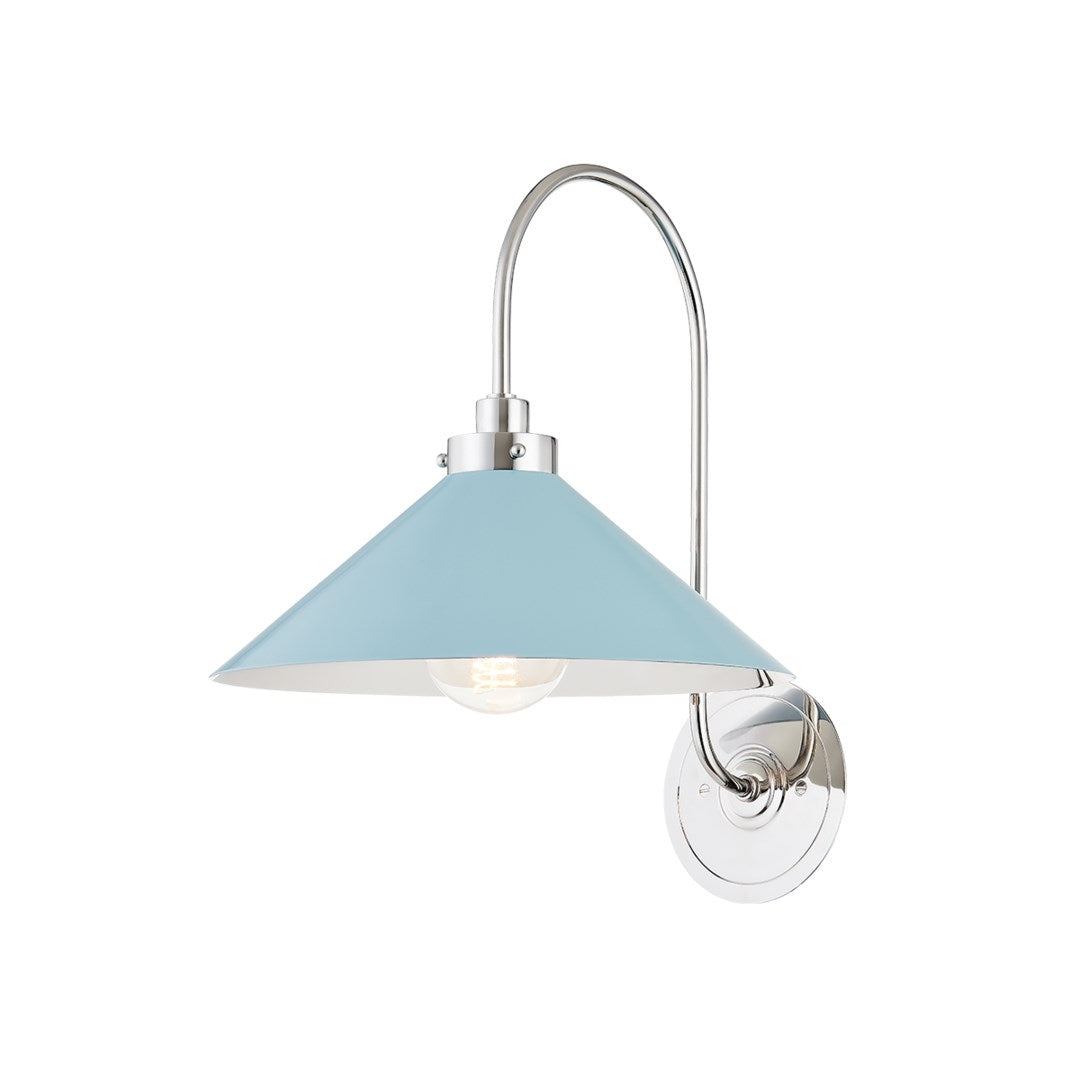 Clivedon Sconce-Hudson Valley-HVL-MDS1400-PN/BB-Wall LightingBird Blue-3-France and Son