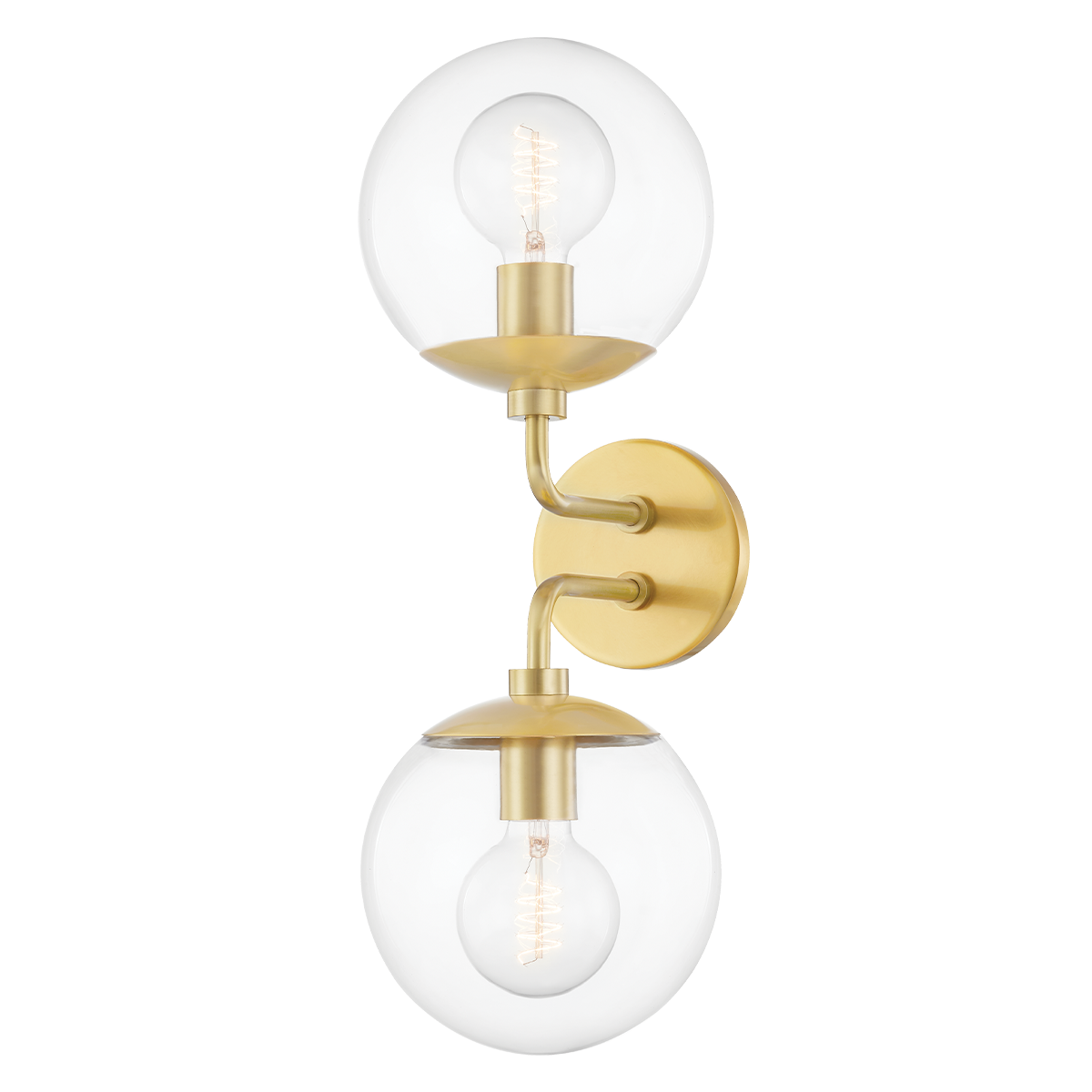 Meadow 2 Light Wall Scone-Mitzi-HVL-H503102-AGB-Wall LightingAged Brass-1-France and Son