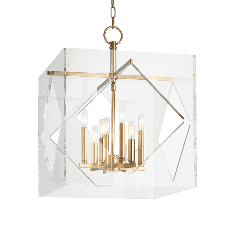 Travis 8 Light Pendant-Hudson Valley-HVL-5920-AGB-PendantsAged Brass-2-France and Son