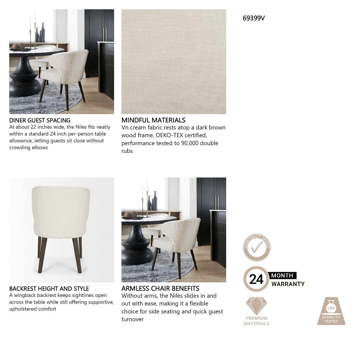 Niles Wingback Dining Side Chair