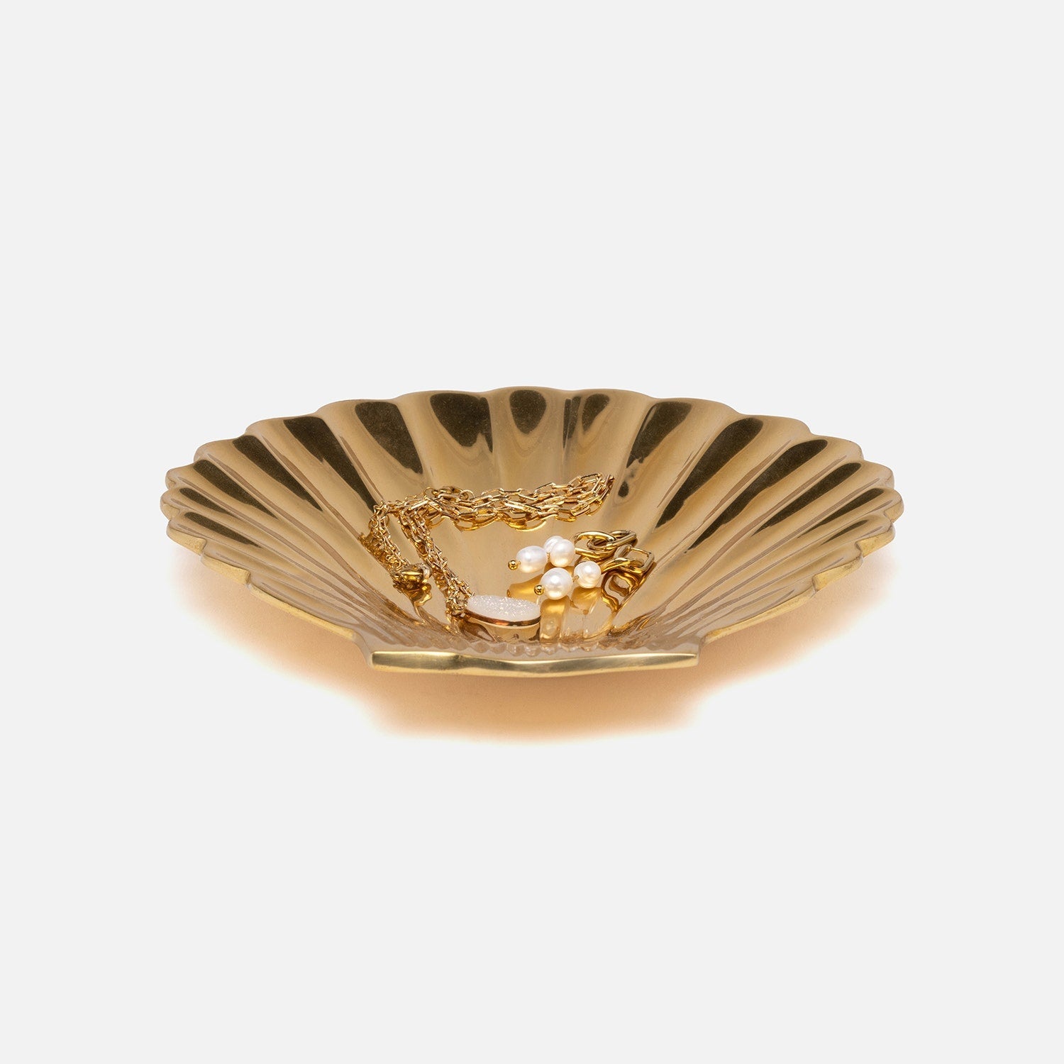 Arista, Polished Gold, Clam Shell Bath Accessory, Brass, S/2