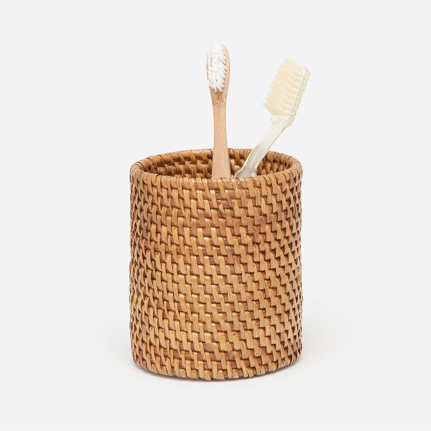 Dalton, Brown, Brush Holder, Round, Rattan