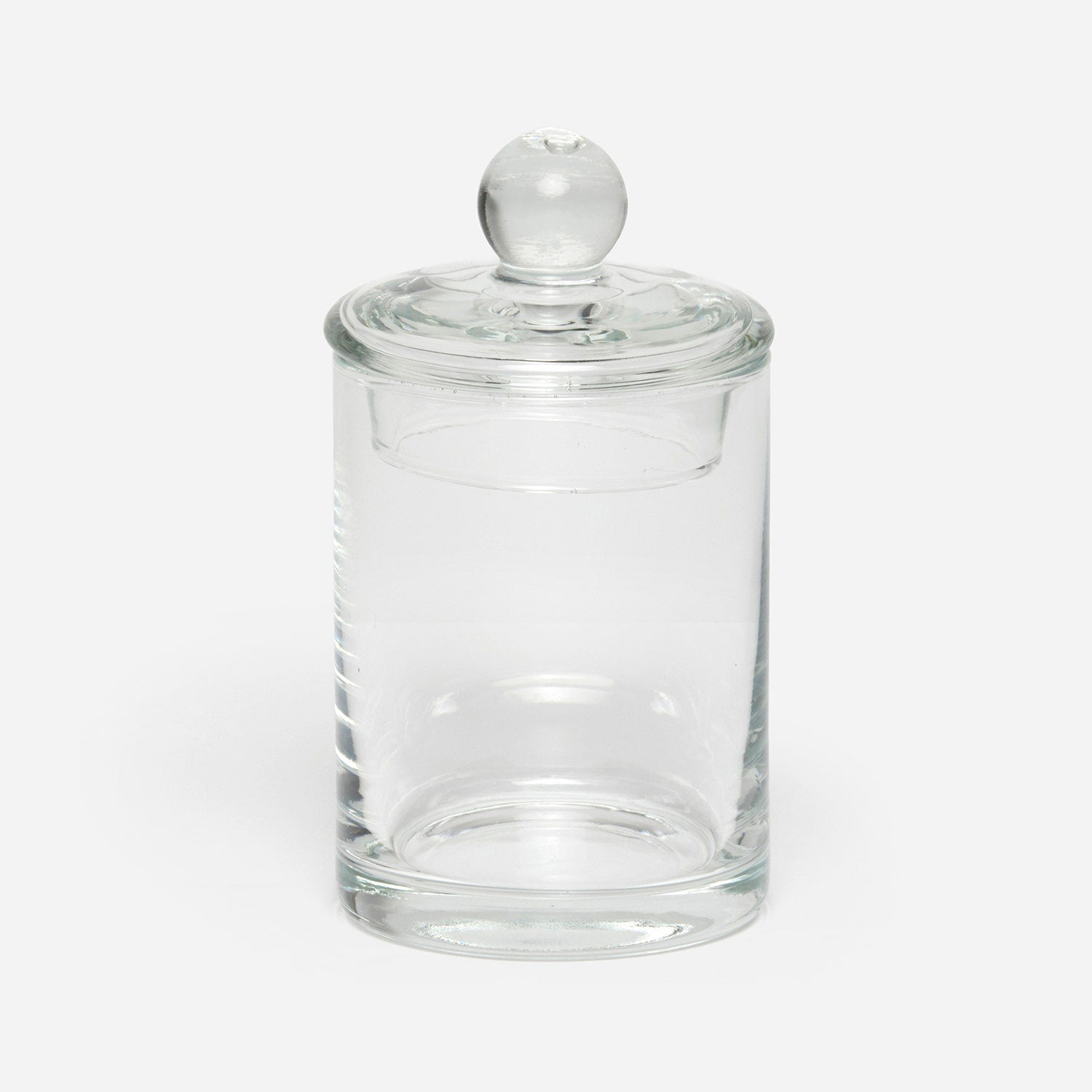 Darby, Clear, Small Canister, Handblown Glass