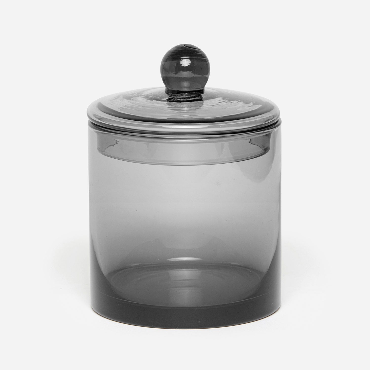 Darby, Smoke, Large Canister, Handblown Glass