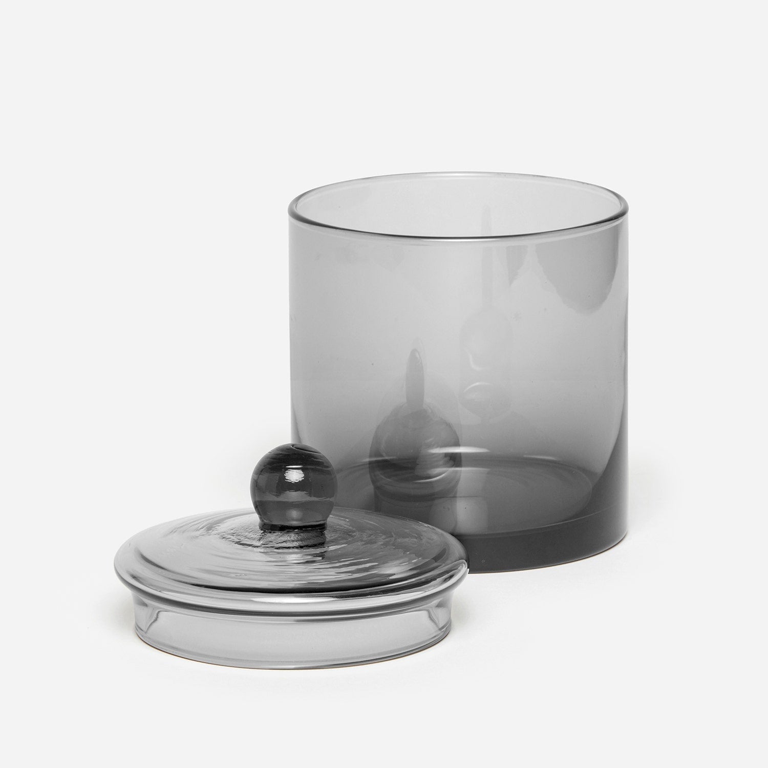 Darby, Smoke, Large Canister, Handblown Glass