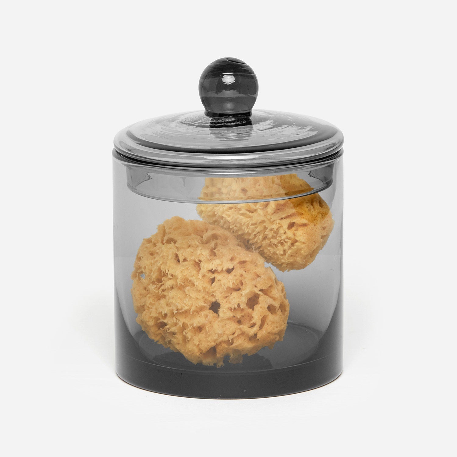 Darby, Smoke, Large Canister, Handblown Glass