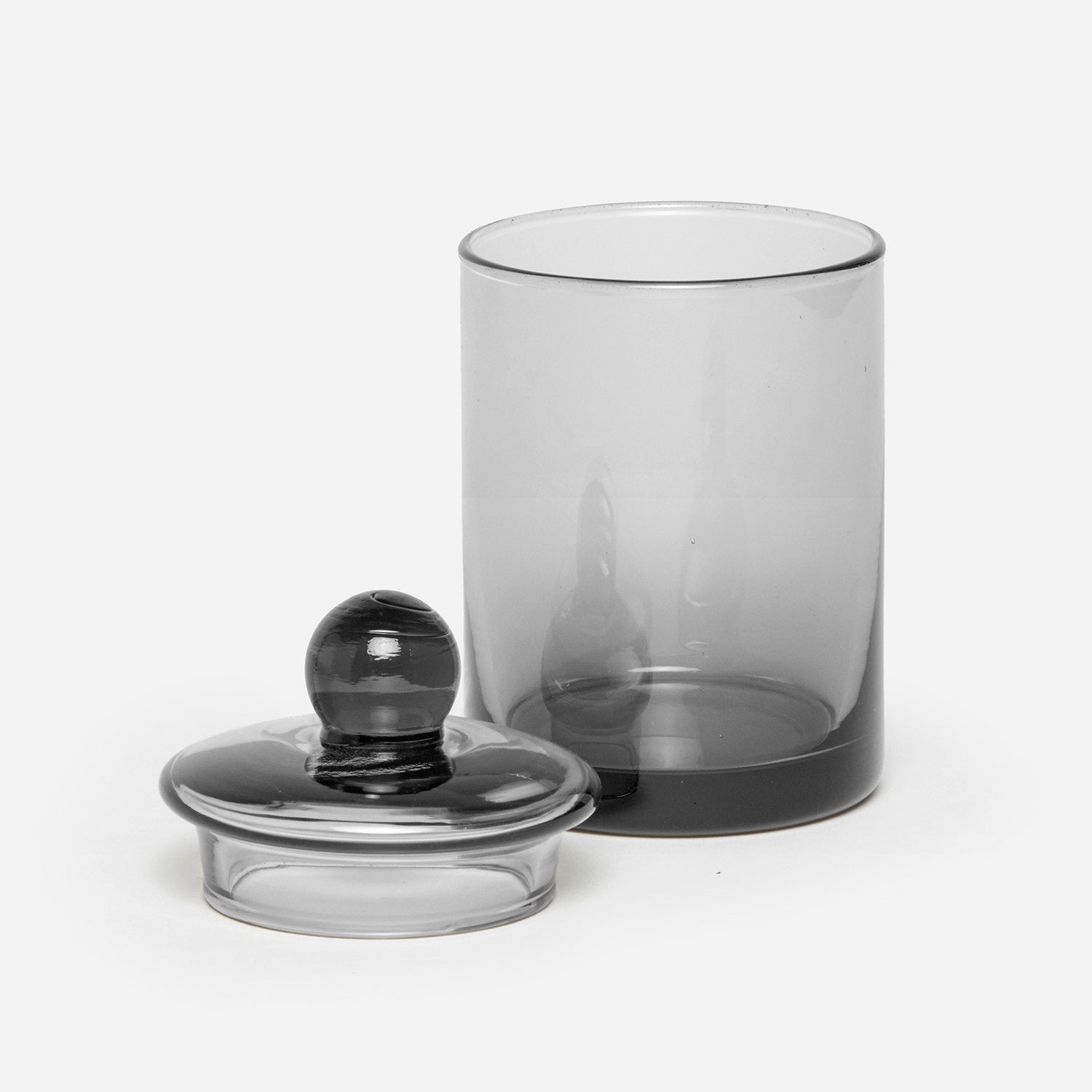 Darby, Smoke, Small Canister, Handblown Glass