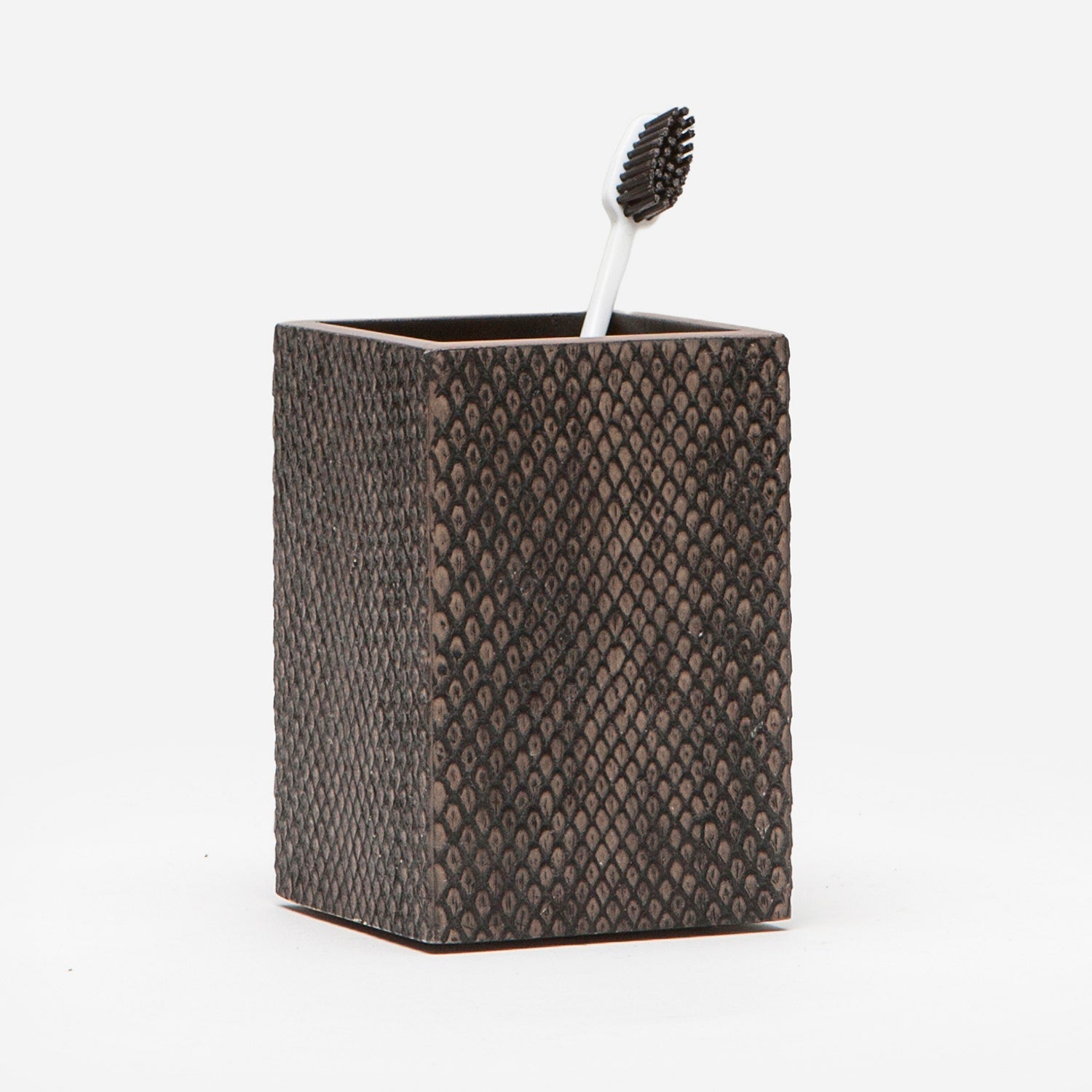 Goa, Dark Mushroom, Brush Holder, Square Straight, Faux Boa