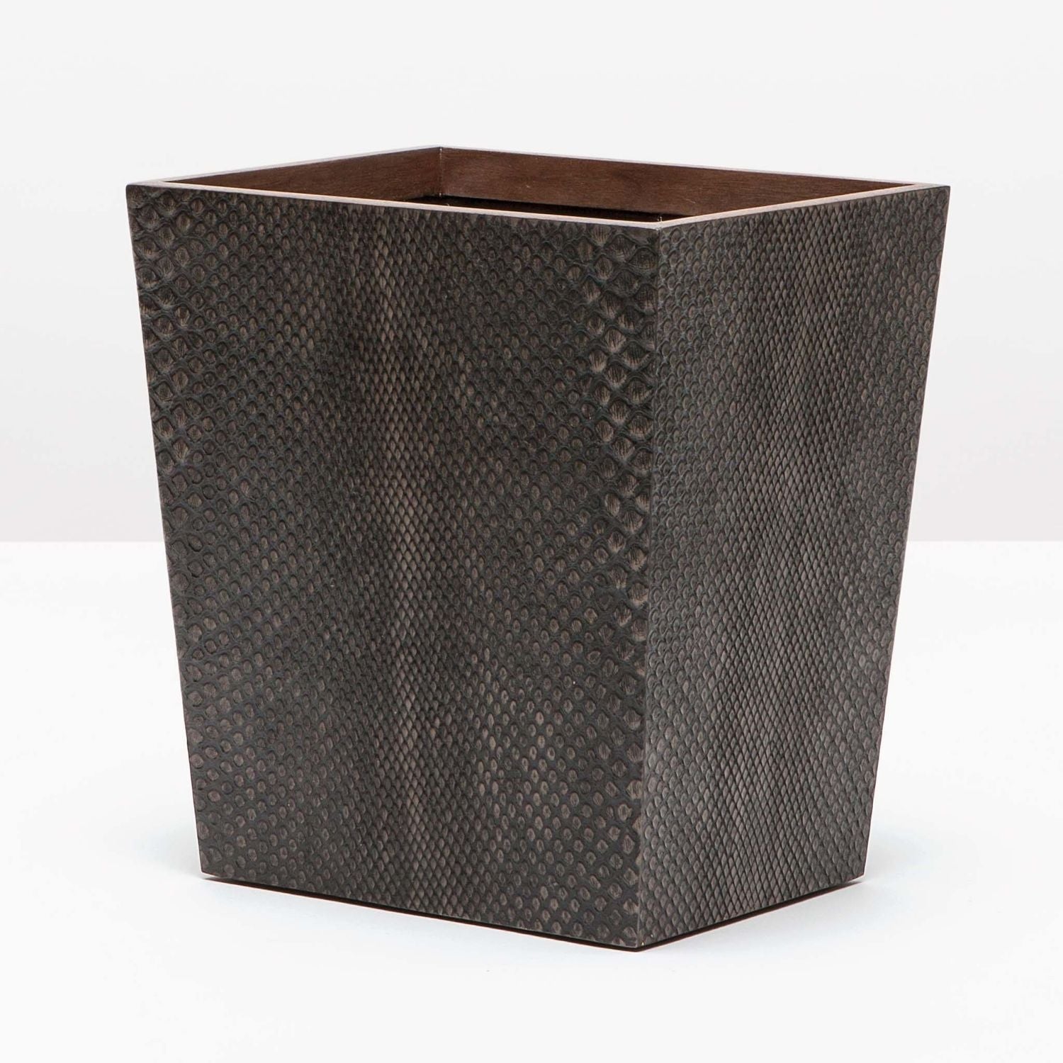 Goa, Dark Mushroom, Wastebasket, Rectangular Tapered, Faux Boa