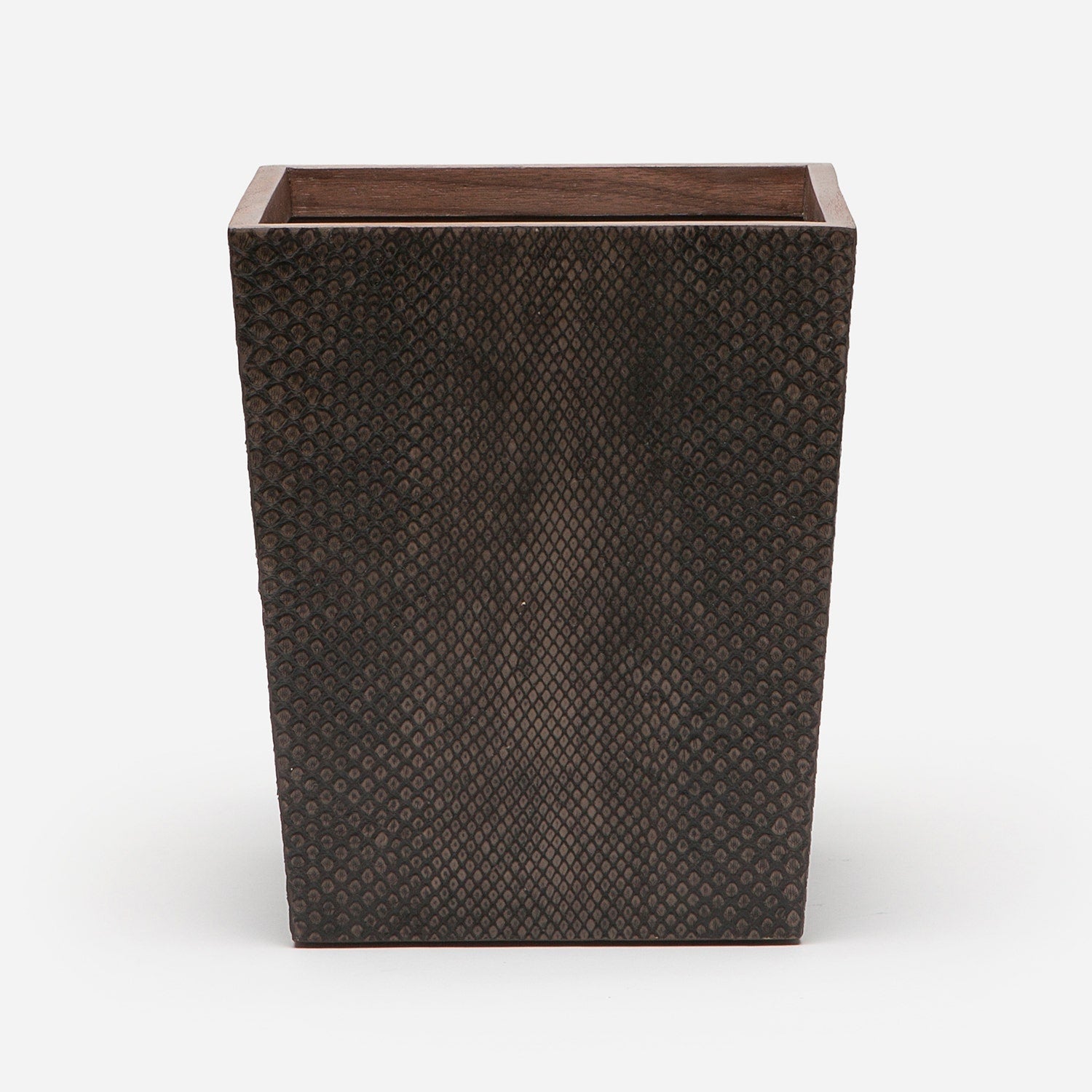 Goa, Dark Mushroom, Wastebasket, Square Tapered, Faux Boa