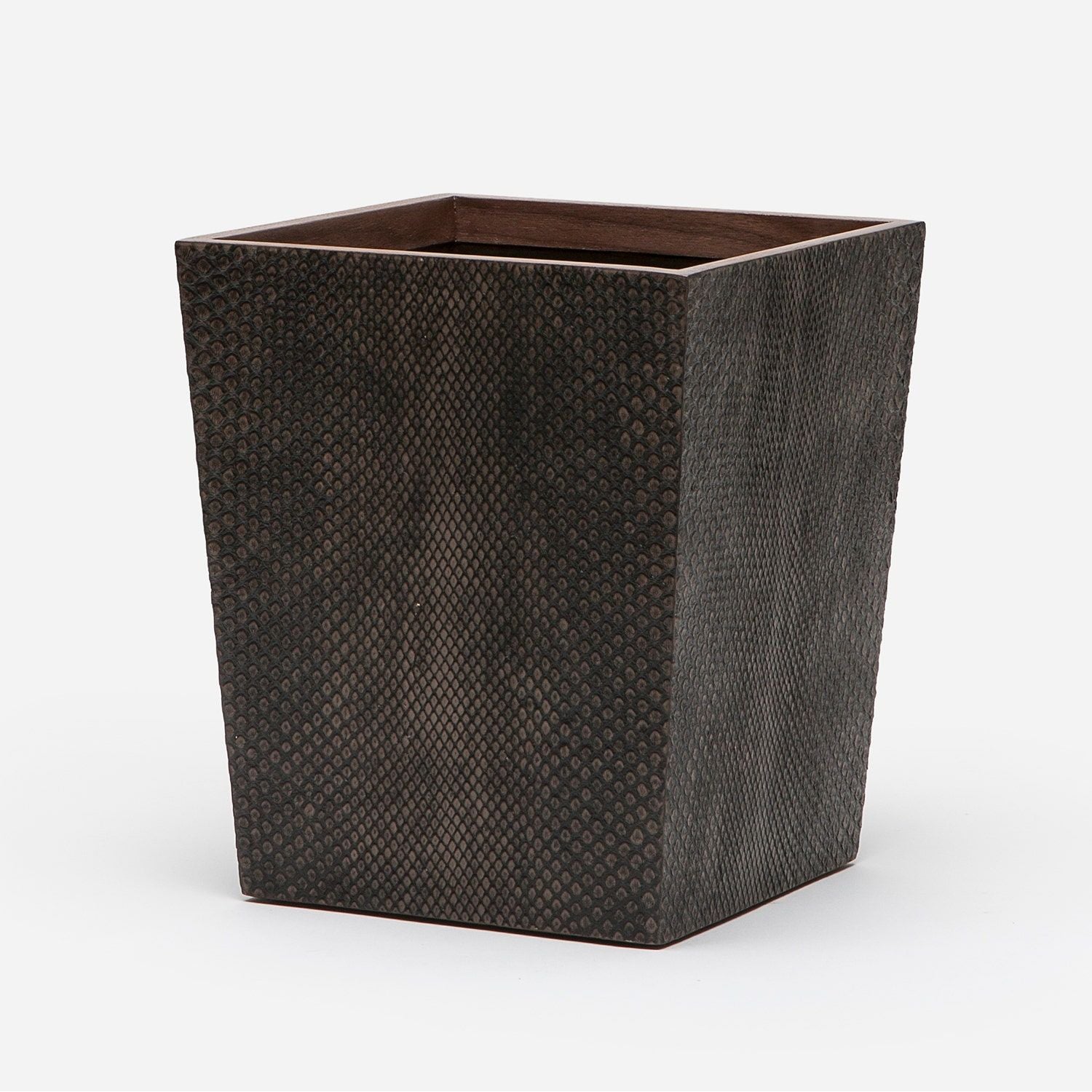 Goa, Dark Mushroom, Wastebasket, Square Tapered, Faux Boa