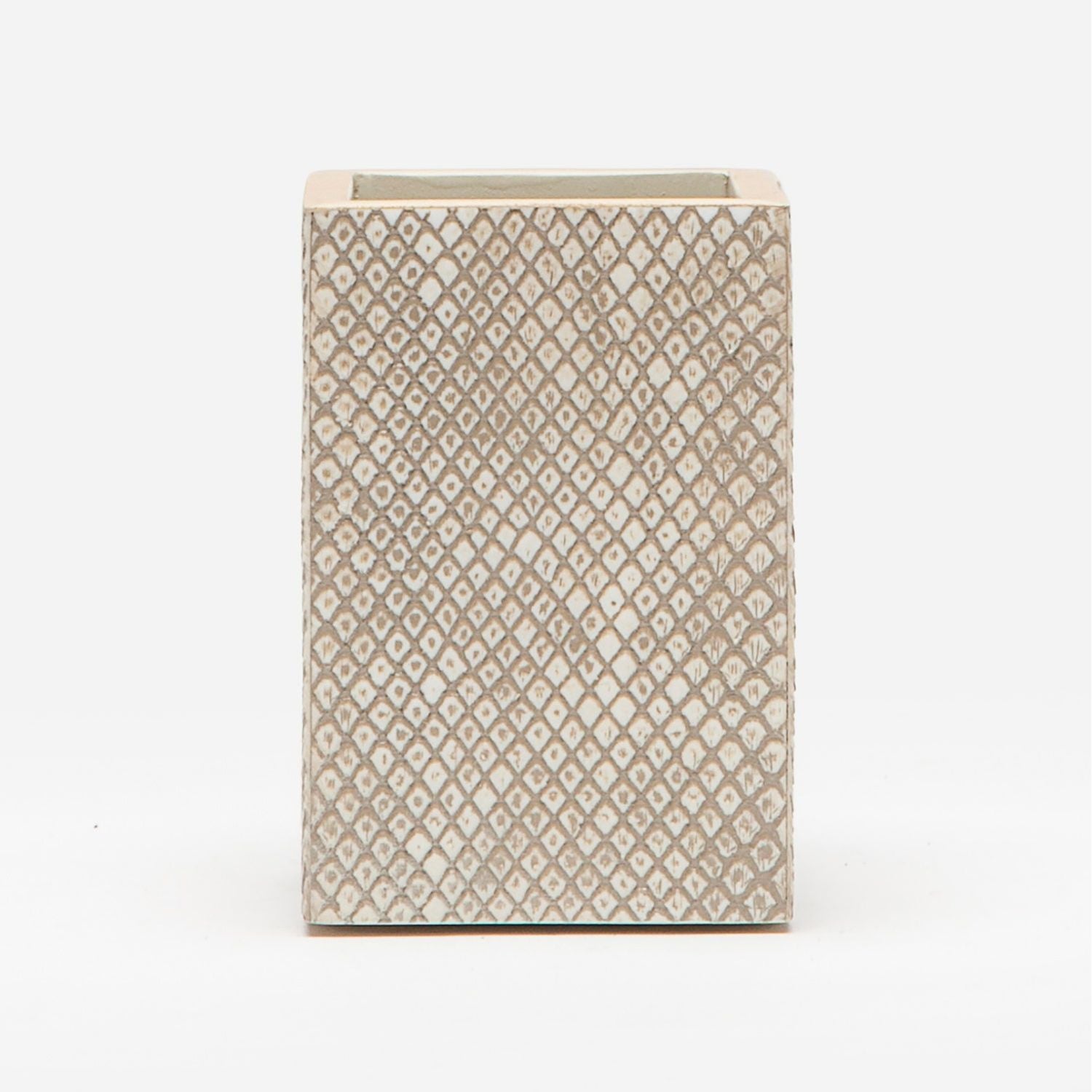 Goa, Sand, Brush Holder, Square Straight, Faux Boa