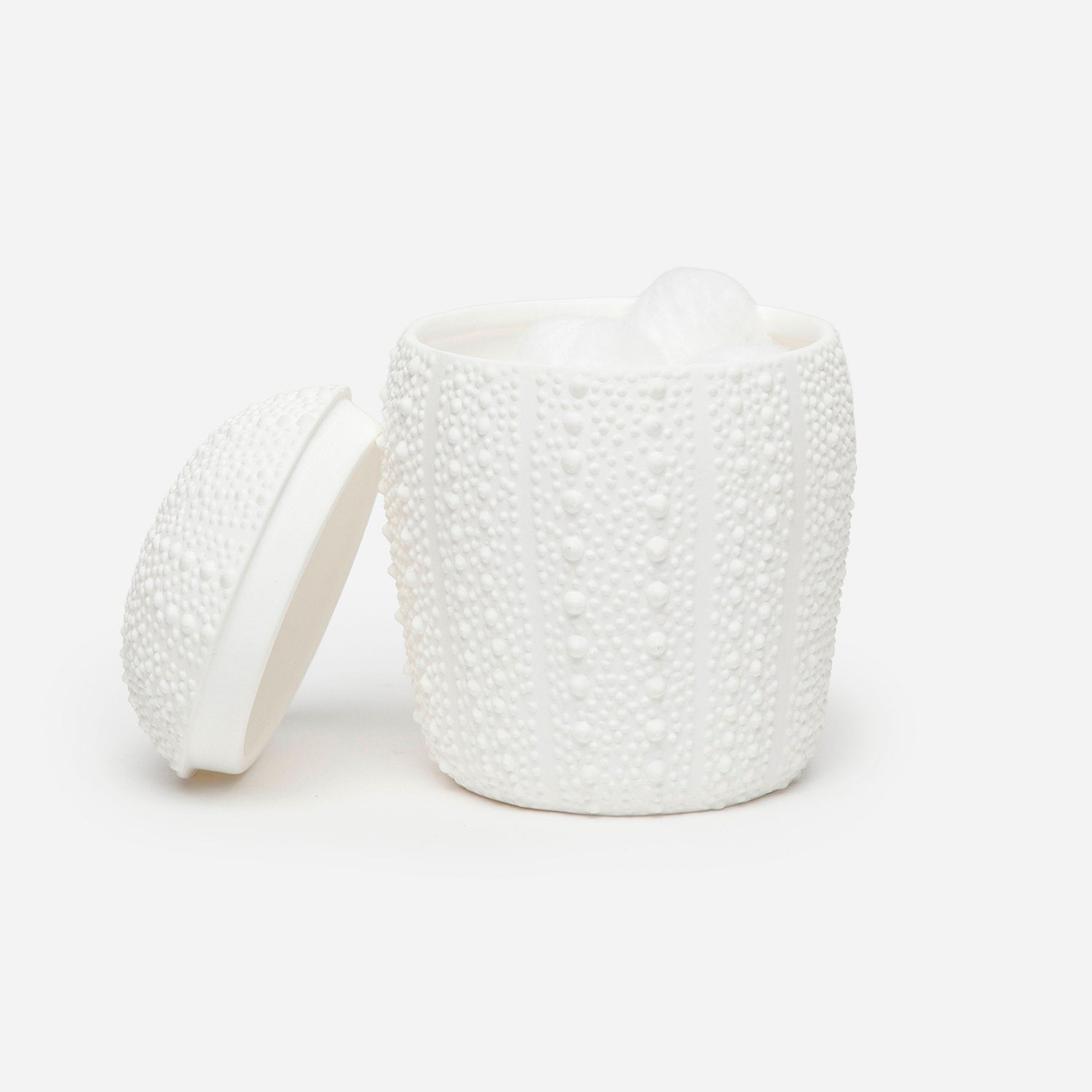 Hilo, White, Canister, Round Tapered, Porcelain Sea Urchin