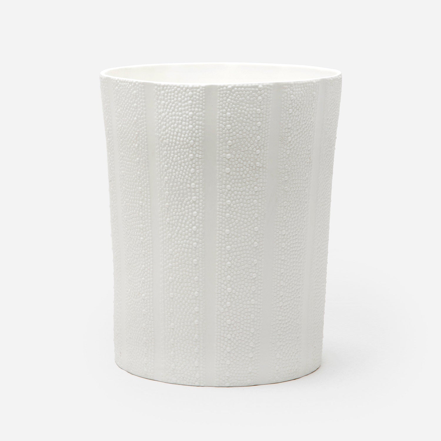 Hilo, White, Wastebasket, Round Tapered, Porcelain Sea Urchin