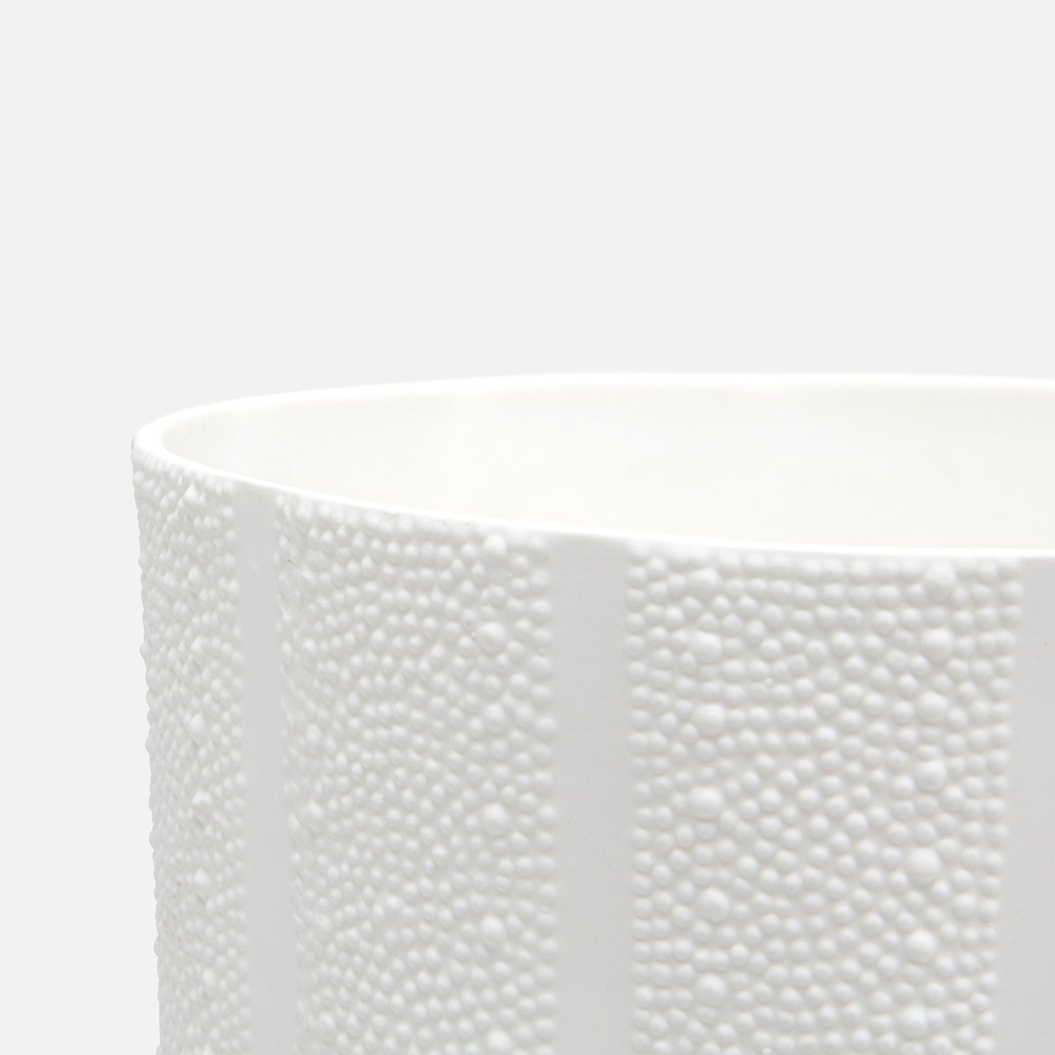 Hilo, White, Wastebasket, Round Tapered, Porcelain Sea Urchin