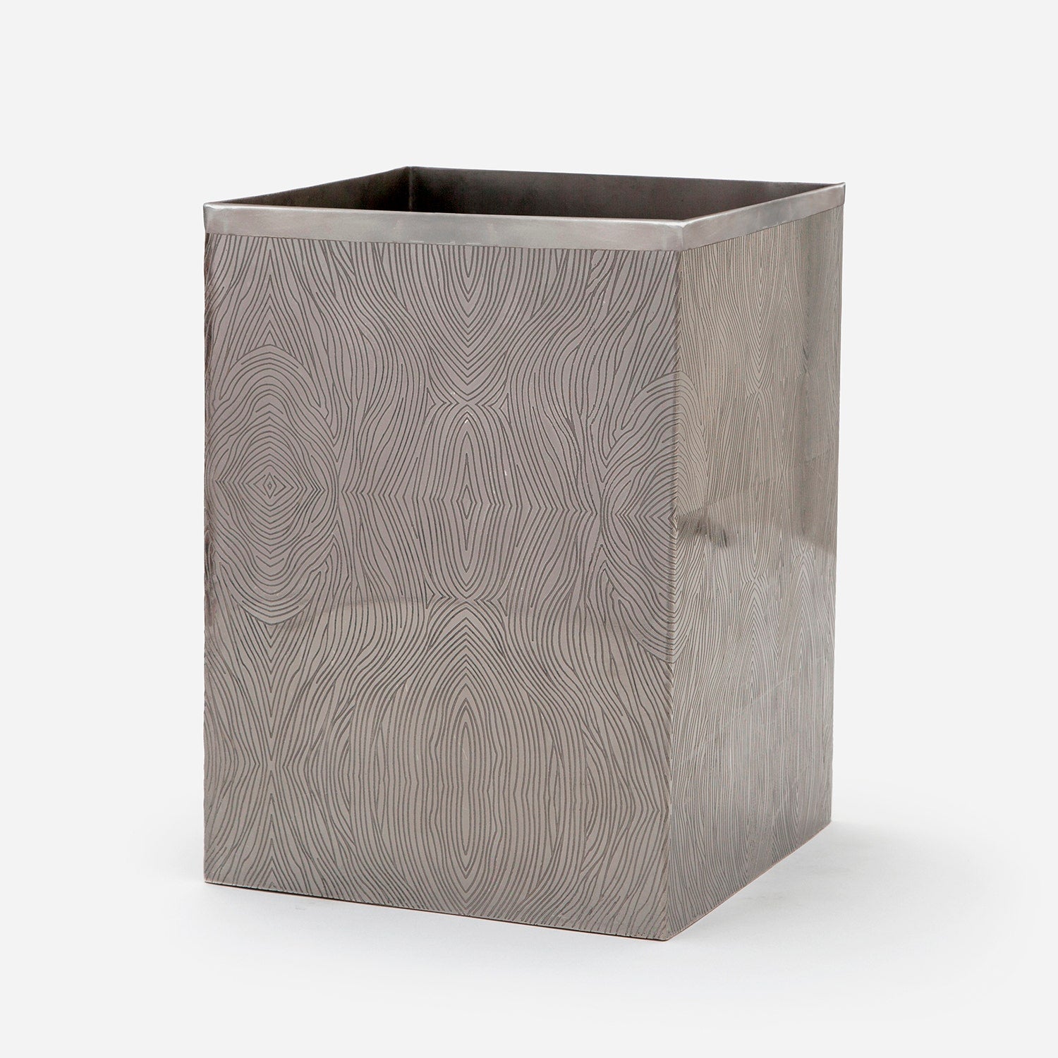 Humbolt, Black Nickel, Wastebasket, Square Straight, Ridged Metal