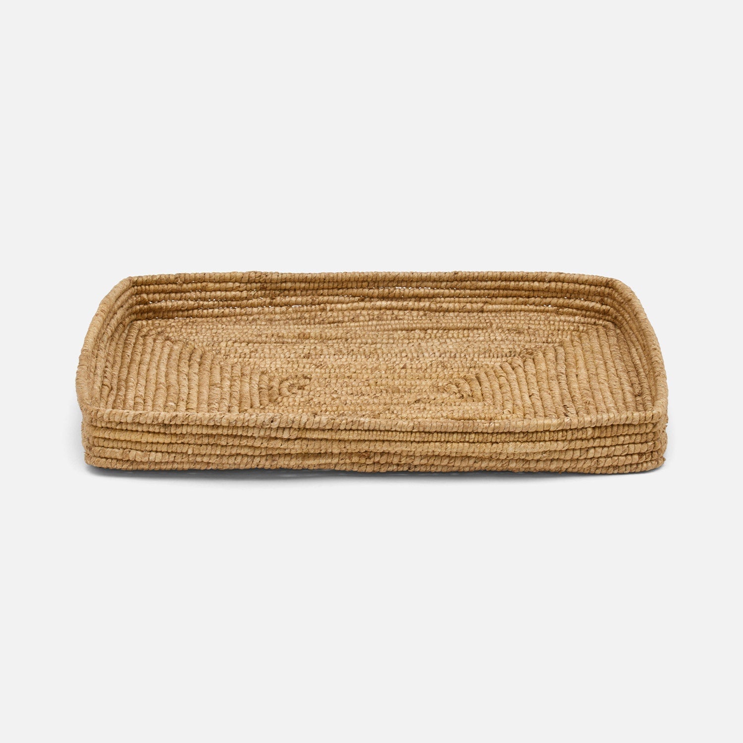 Magnolia, Natural, Coiled Nested Trays, Rectangular Straight, Abaca, S/2