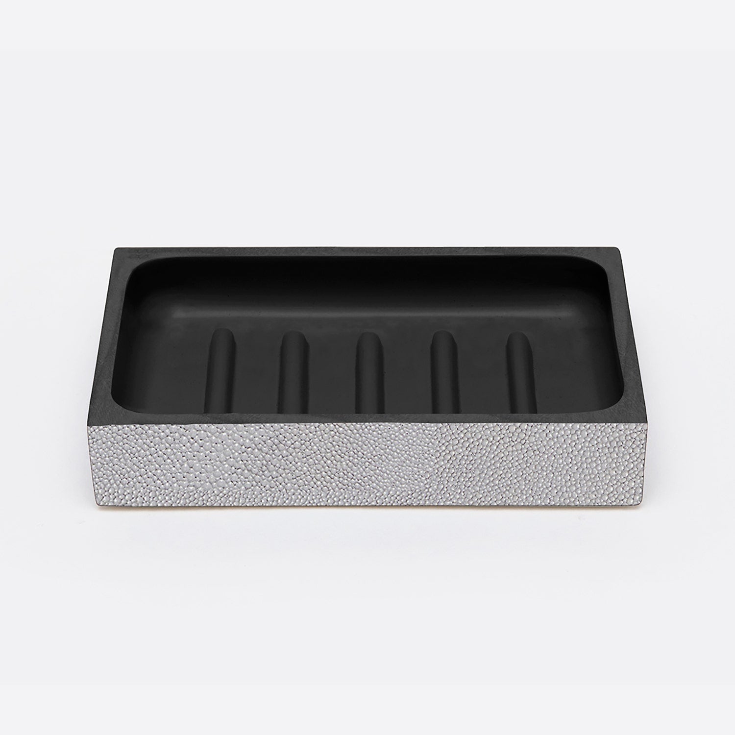 Manchester, Ash Gray, Soap Dish, Rectangular Straight, Realistic Faux Shagreen