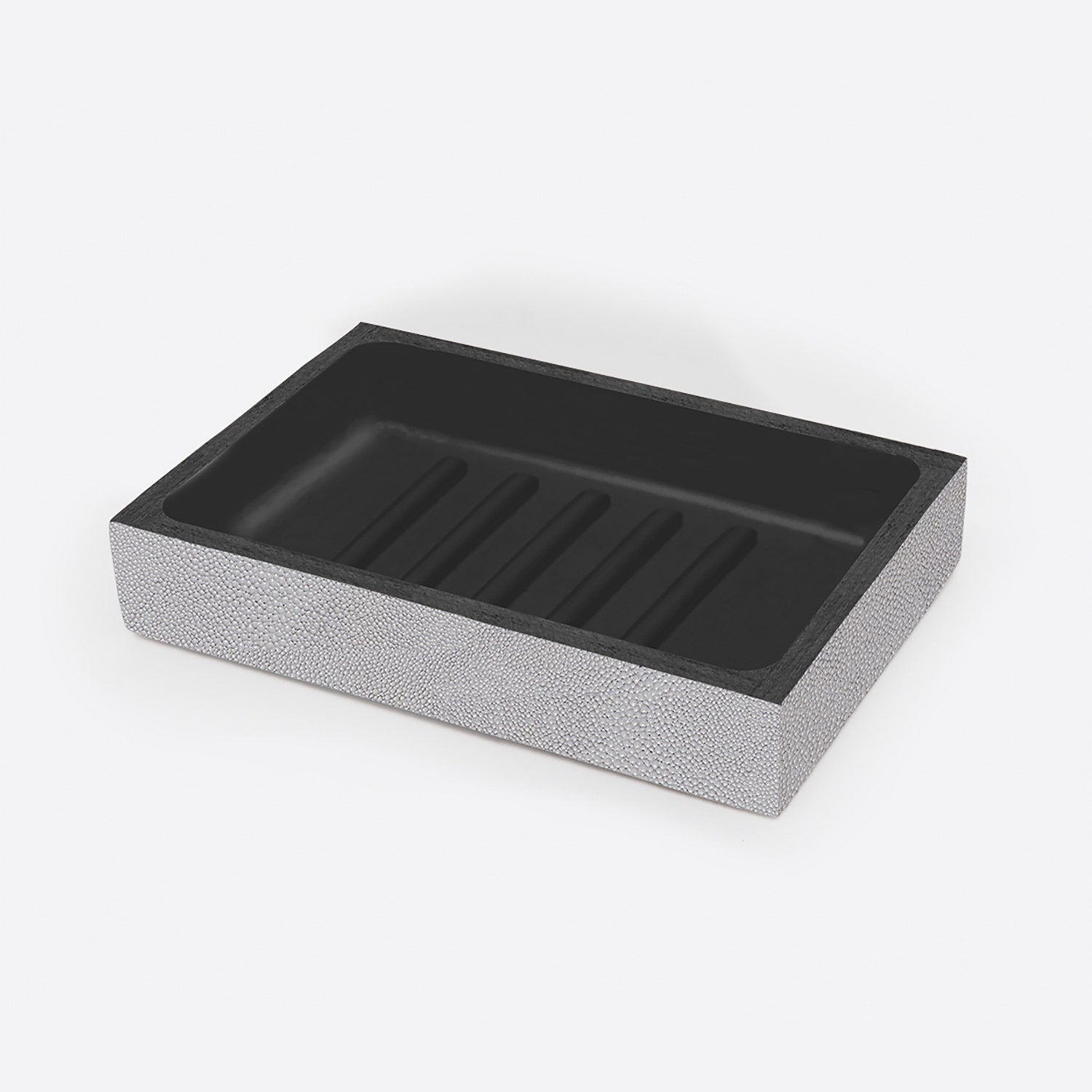 Manchester, Ash Gray, Soap Dish, Rectangular Straight, Realistic Faux Shagreen