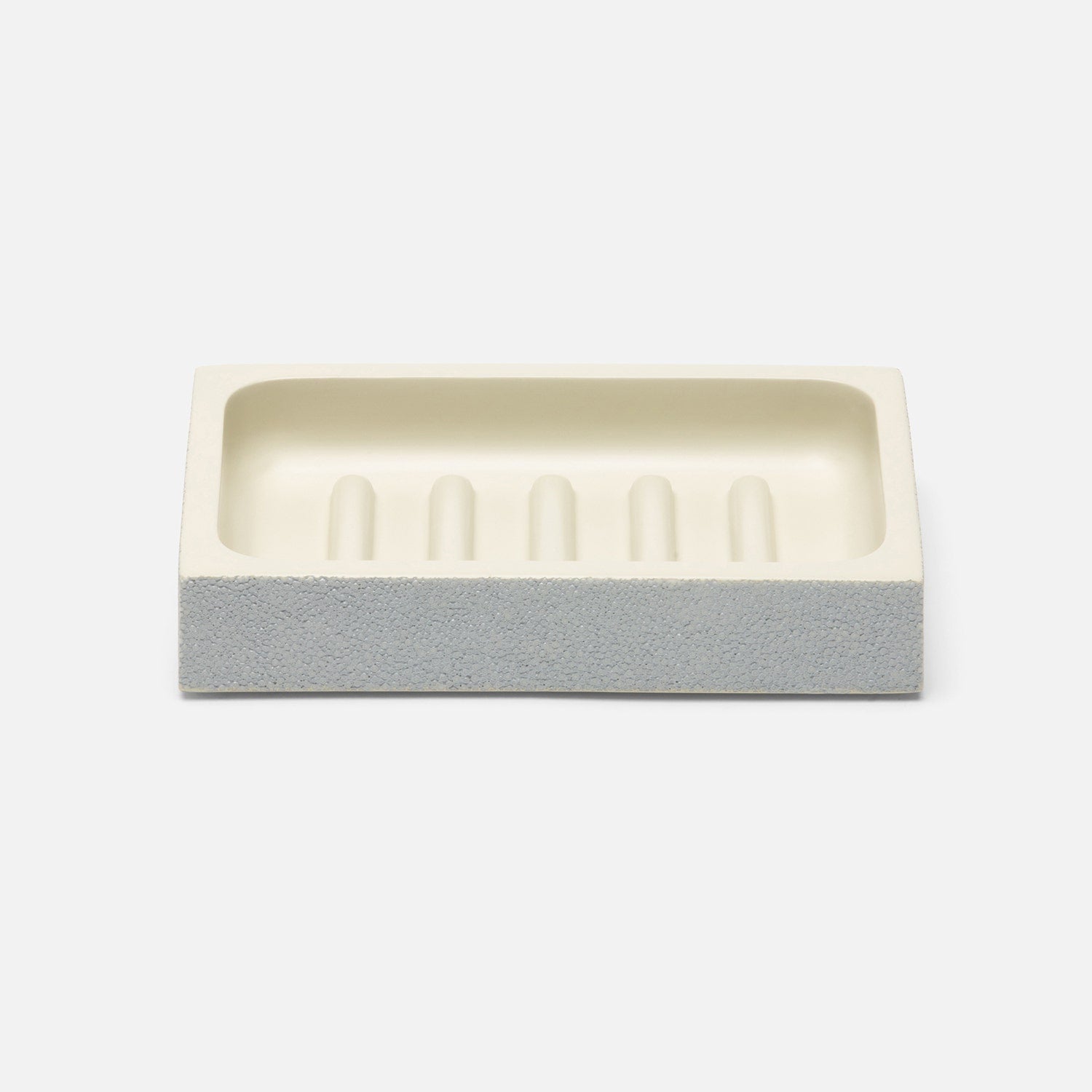 Manchester, Cloud Gray, Soap Dish, Rectangular Straight, Realistic Faux Shagreen