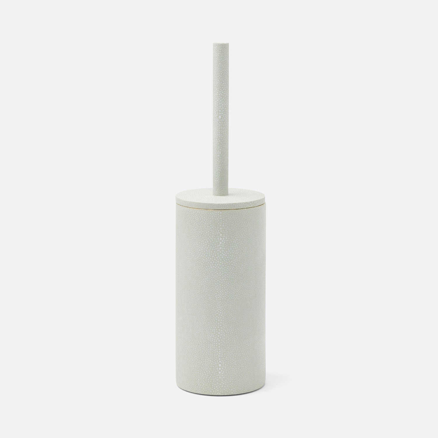 Manchester, Cloud Gray, Toilet Brush Holder, Round, Realistic Faux Shagreen
