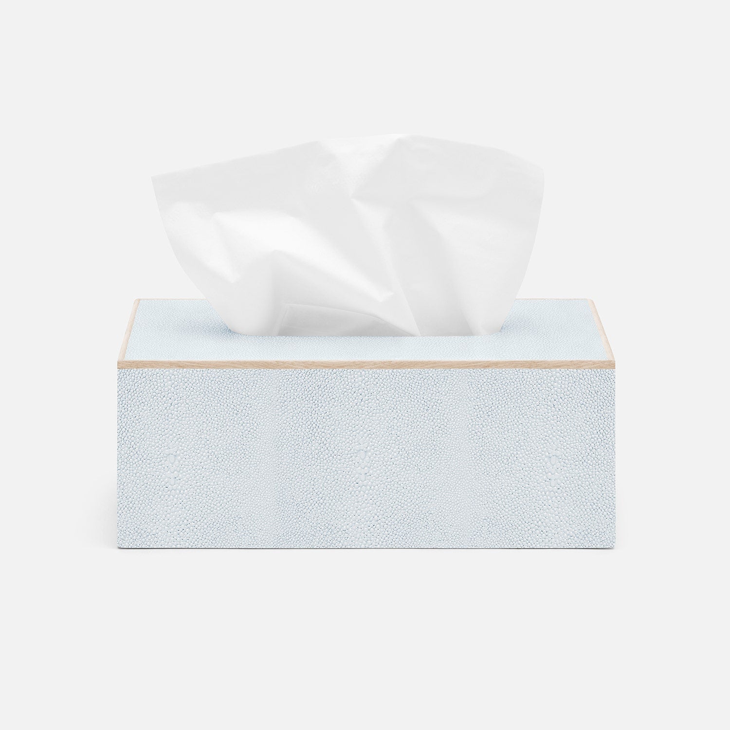 Manchester, Cloud Gray, Tissue Box, Rectangular Straight, Realistic Faux Shagreen