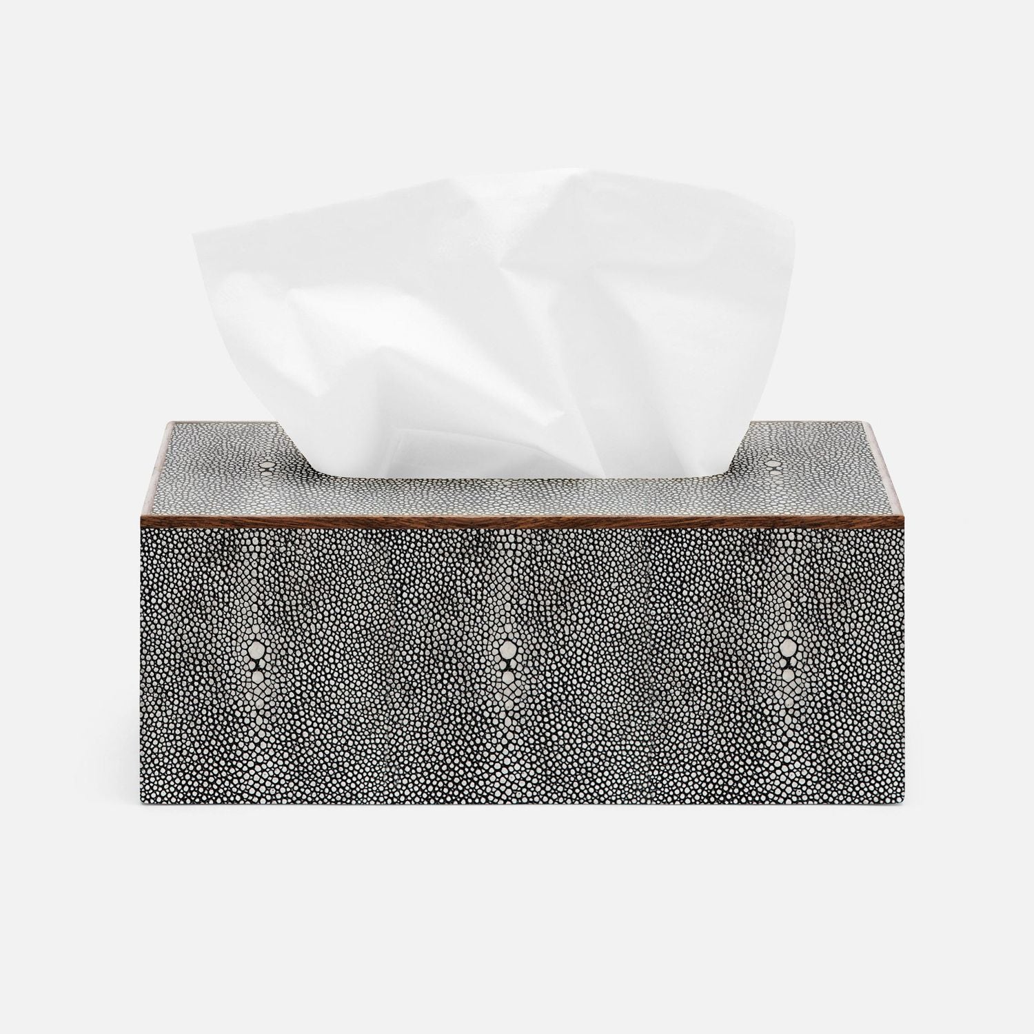 Manchester, Cool Gray, Tissue Box, Rectangular Straight, Realistic Faux Shagreen