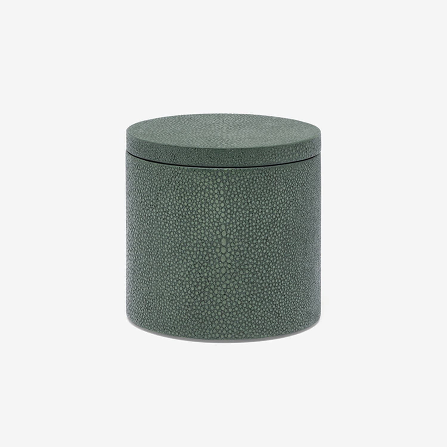 Manchester, Juniper, Canister, Round, Large, Realistic Faux Shagreen