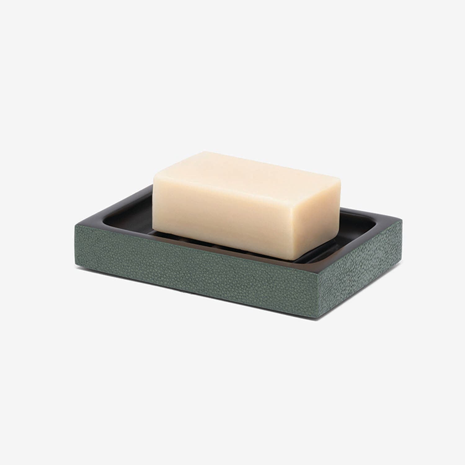 Manchester, Juniper, Soap Dish, Rectangular Straight, Realistic Faux Shagreen