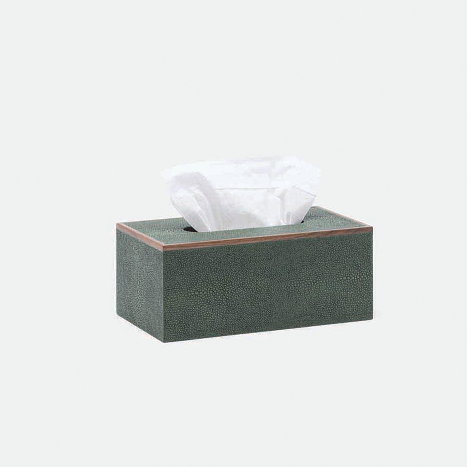Manchester, Juniper, Tissue Box, Rectangular Straight, Realistic Faux Shagreen