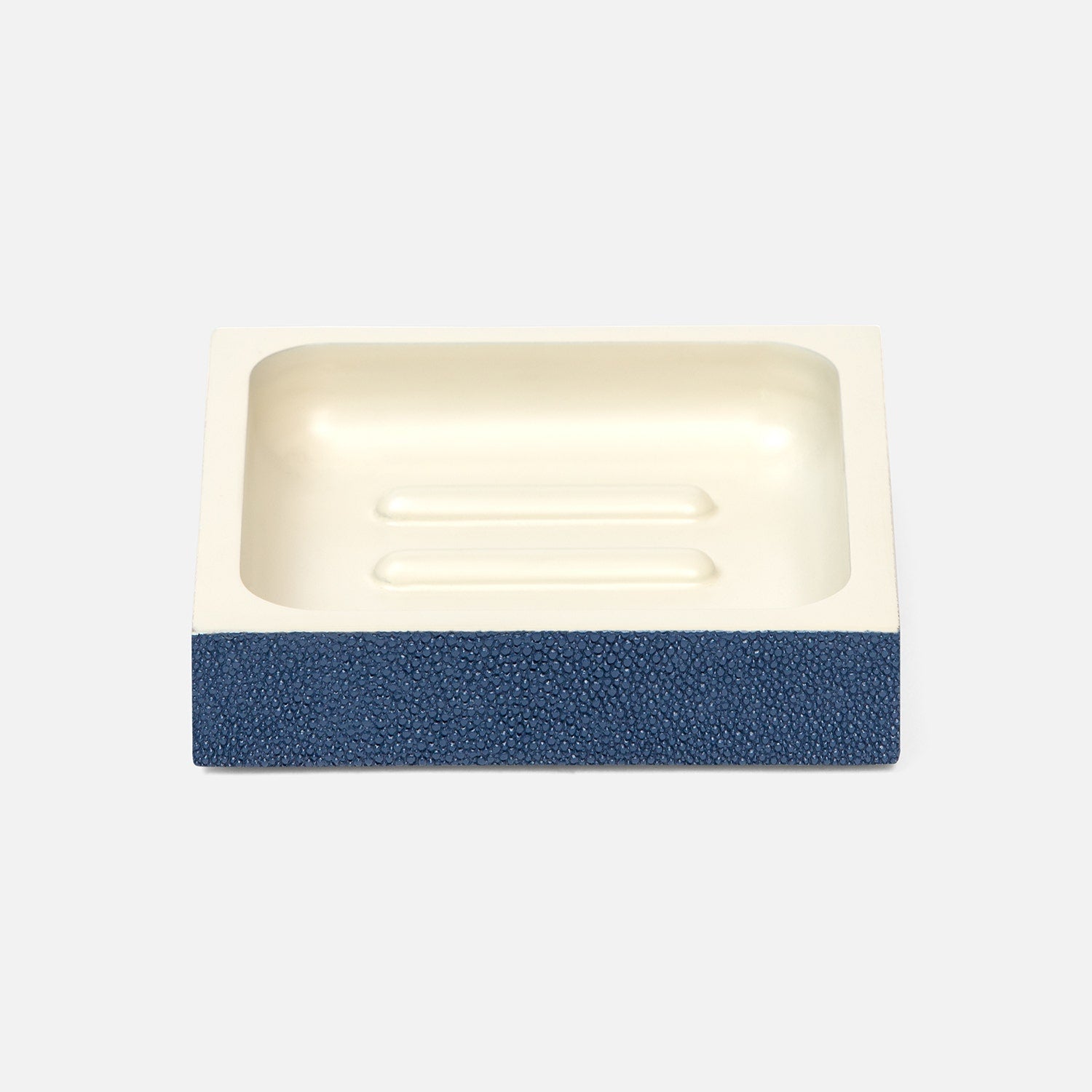 Manchester, Navy, Soap Dish, Square Straight, Realistic Faux Shagreen
