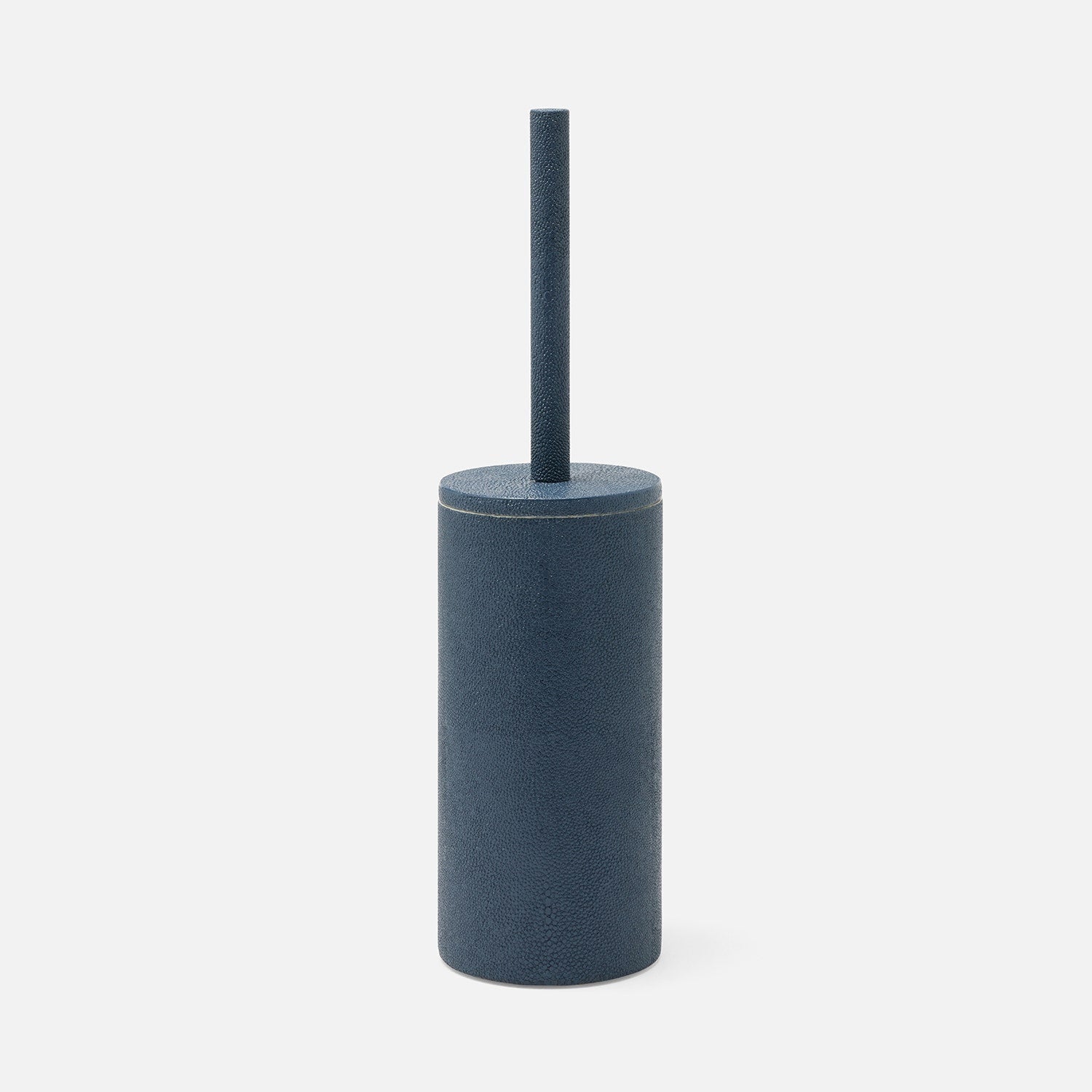 Manchester, Navy, Toilet Brush Holder, Round, Realistic Faux Shagreen
