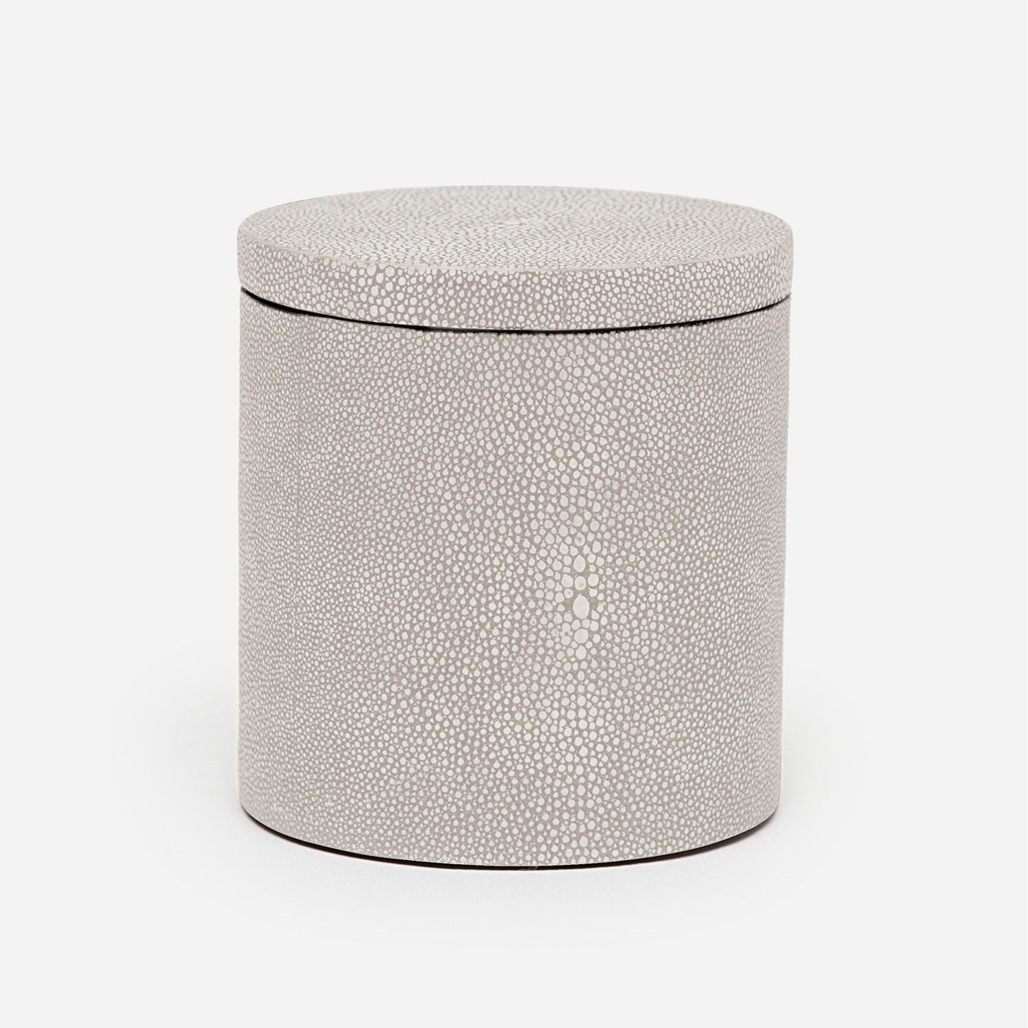 Manchester, Sand, Canister, Round, Large, Realistic Faux Shagreen