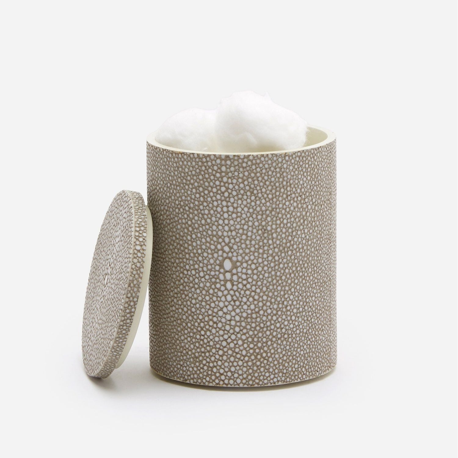 Manchester, Sand, Canister, Round, Small, Realistic Faux Shagreen