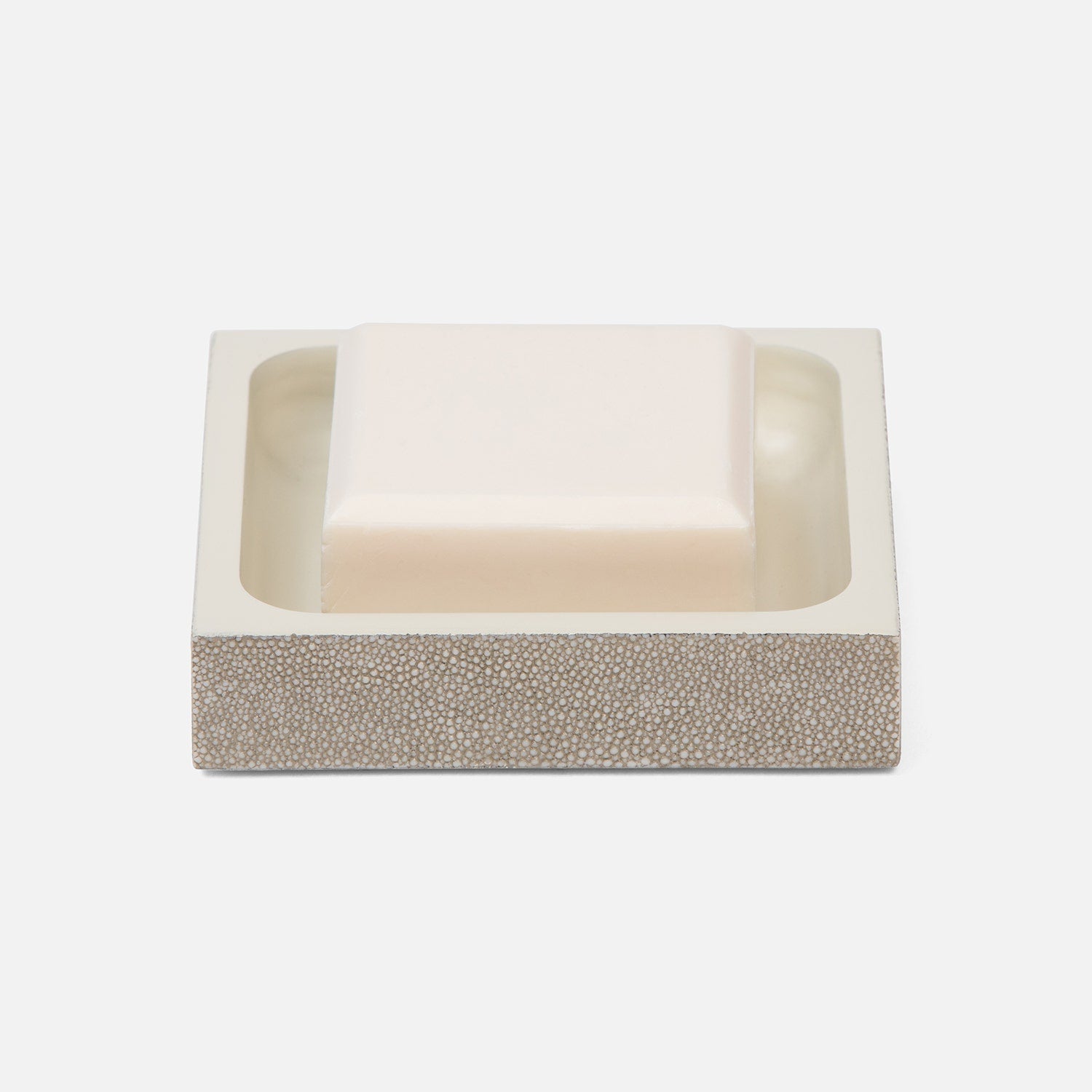 Manchester, Sand, Soap Dish, Square Straight, Realistic Faux Shagreen