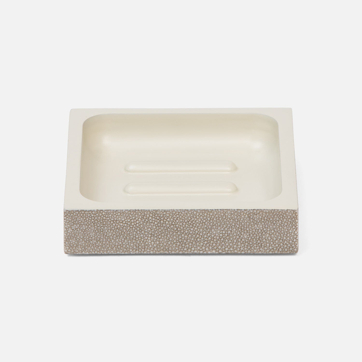 Manchester, Sand, Soap Dish, Square Straight, Realistic Faux Shagreen