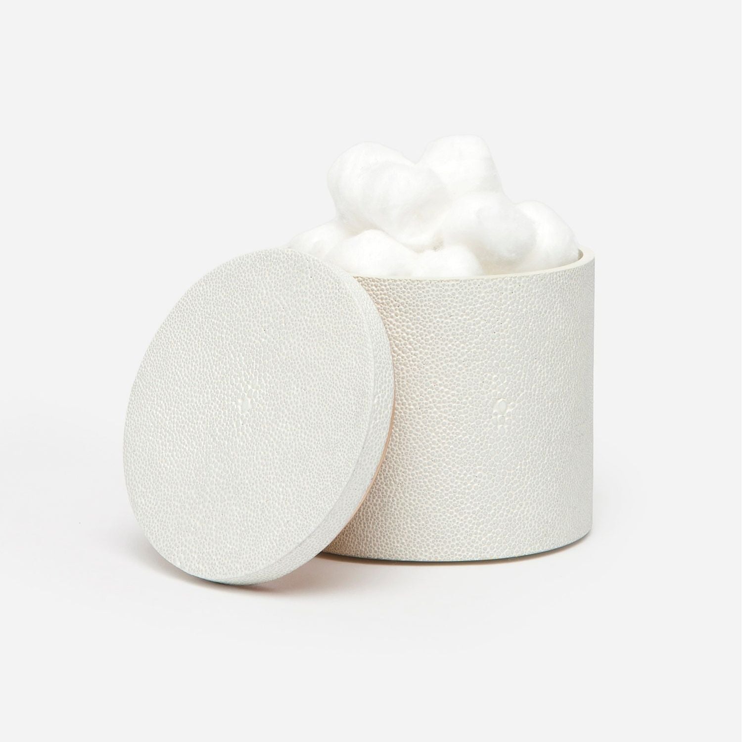 Manchester, Snow, Canister, Round, Large, Realistic Faux Shagreen