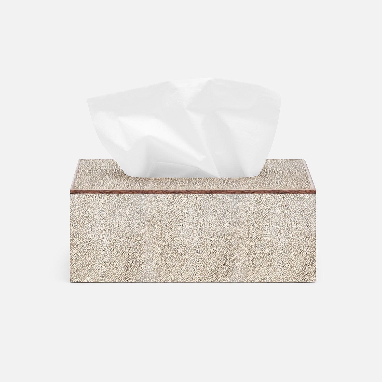 Manchester, Warm Silver, Tissue Box, Rectangular Straight, Realistic Faux Shagreen