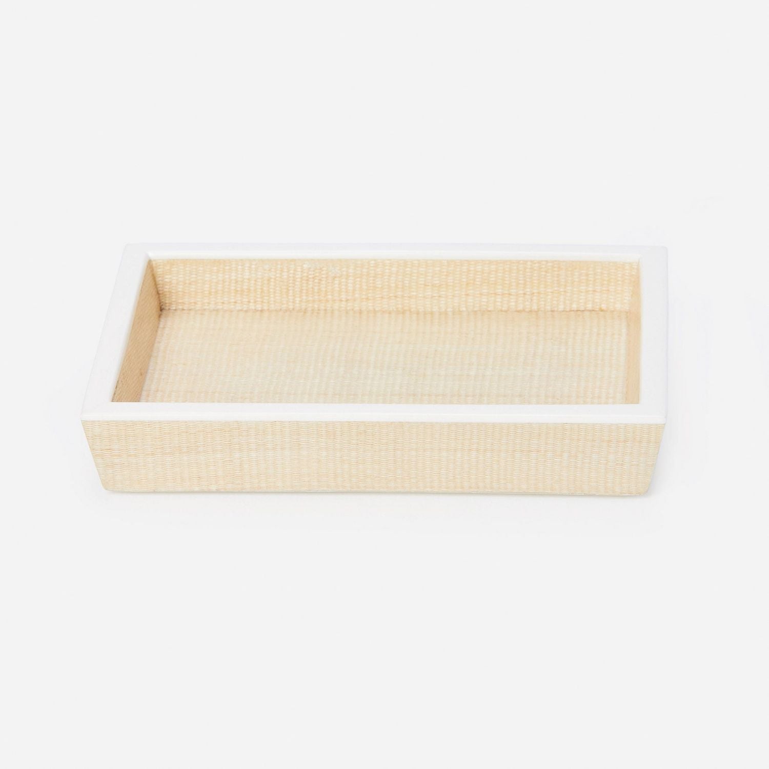 Maranello, Beige/White, Soap Dish, Rectangular Tapered, Abaca/Resin