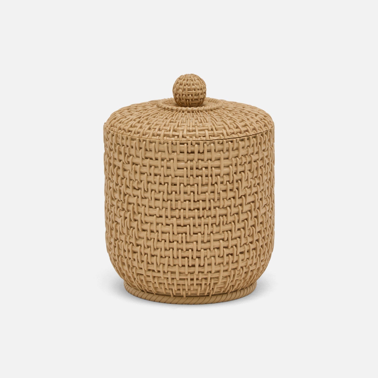 Nantes, Natural, Woven Textured, Canister, Round, Large, Resin
