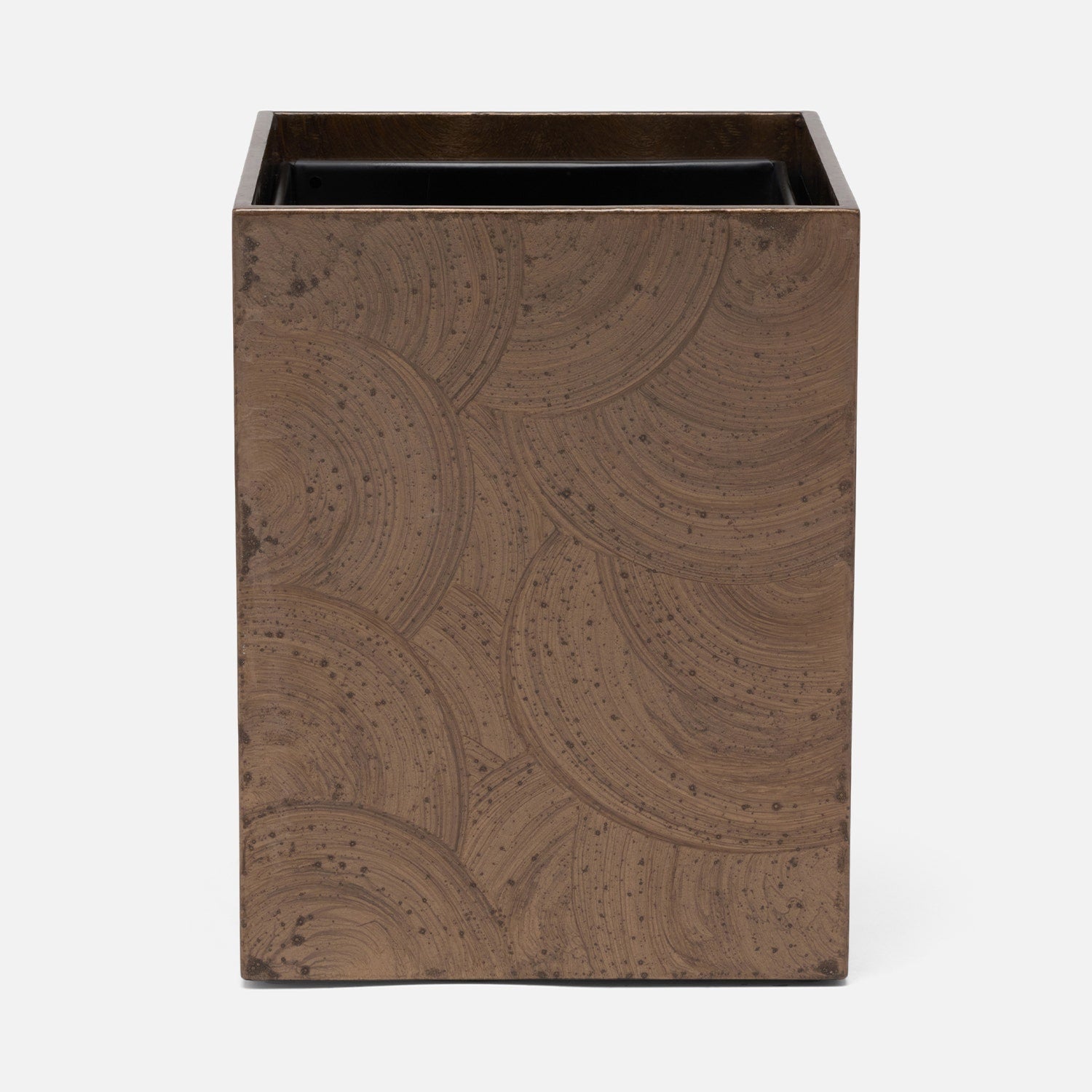 Navagio, Mocha, Wastebasket, Square Straight, Spiral Burl Resin