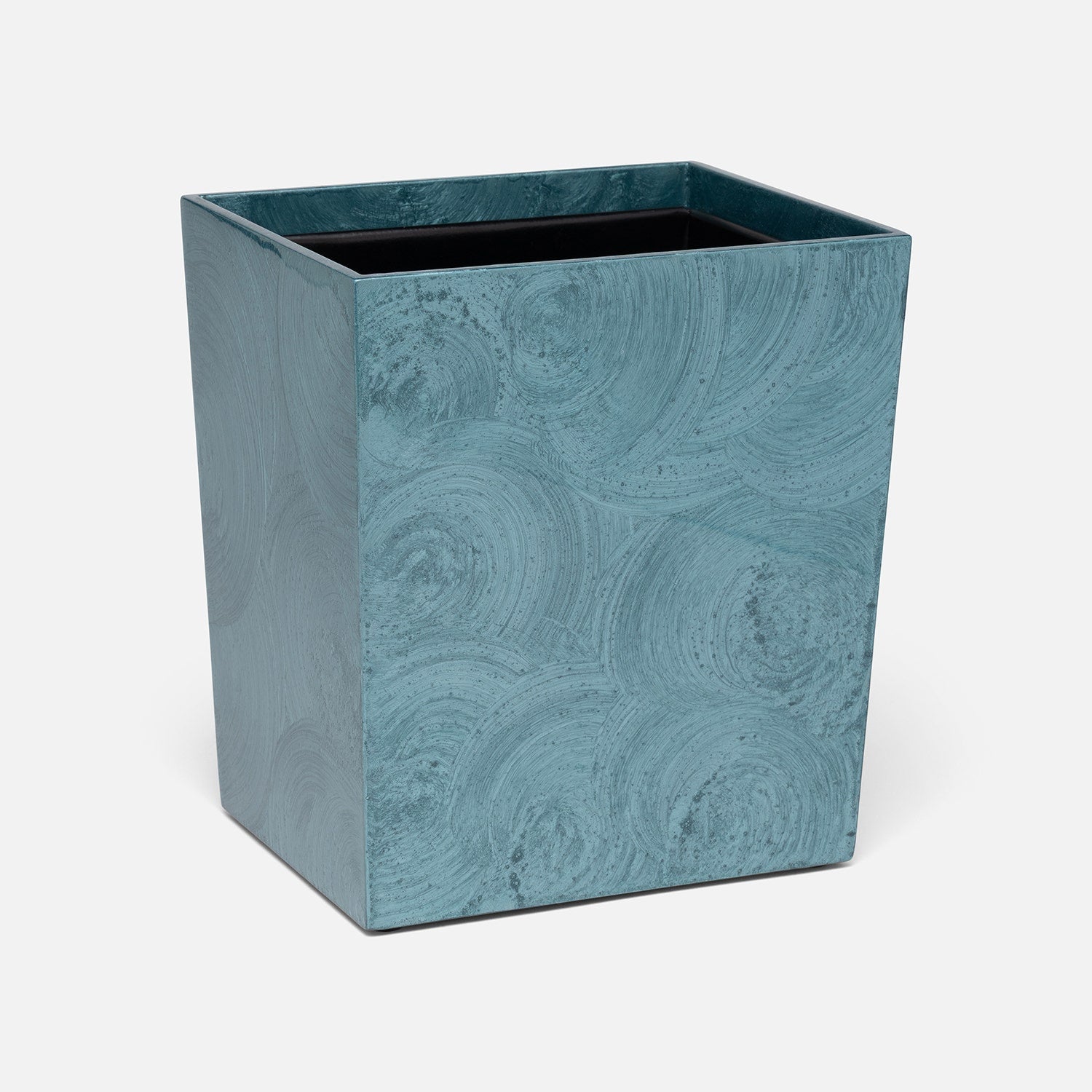 Navagio, Topaz, Wastebasket, Rectangular Tapered, Spiral Burl Resin