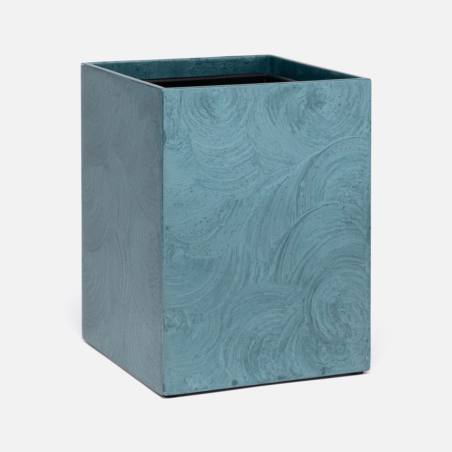 Navagio, Topaz, Wastebasket, Square Straight, Spiral Burl Resin